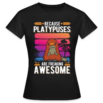 Ornithorynque Cadeau Ornithorynque - T-shirt Femme - noir - Devant - AI Model Female 172 dark (172cm)