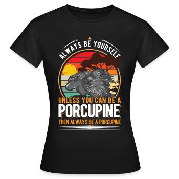 Porc-épic Cadeau Porc-épic - T-shirt Femme - noir - Devant - AI Model Female 172 dark (172cm)