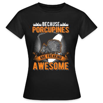 Porc-épic Cadeau Porc-épic - T-shirt Femme - noir - Devant - AI Model Female 172 dark (172cm)