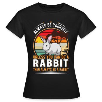 Rabbit Rabbit Rabbit Rabbit - Women's T-Shirt - black - Front - AI Model Female 172 dark (172cm)