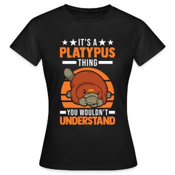 Ornithorynque Cadeau Ornithorynque - T-shirt Femme - noir - Devant - AI Model Female 172 dark (172cm)