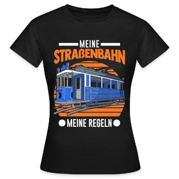 Meine Straßenbahn Meine Regeln Tram S-Bahn - Frauen T-Shirt - Schwarz - Vorne - AI Model Female 172 dark (172cm)