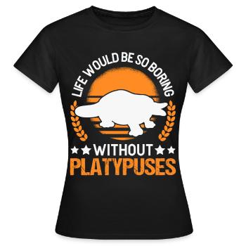 Ornithorynque Cadeau Ornithorynque - T-shirt Femme - noir - Devant - AI Model Female 172 dark (172cm)