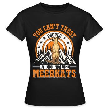 Suricate Cadeau Suricate Suricate - T-shirt Femme - noir - Devant - AI Model Female 172 dark (172cm)