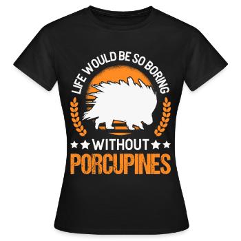 Porc-épic Cadeau Porc-épic - T-shirt Femme - noir - Devant - AI Model Female 172 dark (172cm)