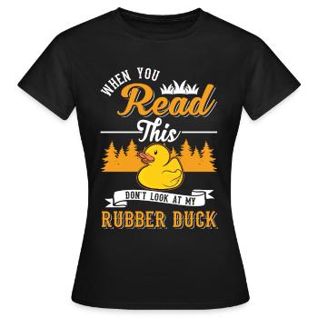 Canard en caoutchouc Cadeau Canard Grinçant Canard Bain Canard - T-shirt Femme - noir - Devant - AI Model Female 172 dark (172cm)