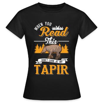 Tapir Tapir occidental Tapirdae Tapir - T-shirt Femme - noir - Devant - AI Model Female 172 dark (172cm)