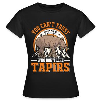 Tapir Tapir occidental Tapirdae Tapir - T-shirt Femme - noir - Devant - AI Model Female 172 dark (172cm)