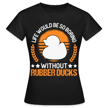Canard en caoutchouc Cadeau Canard Grinçant Canard Bain Canard - T-shirt Femme - noir - Devant - AI Model Female 172 dark (172cm)