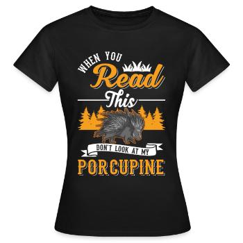 Amateur de porc-épic Porc-épic - T-shirt Femme - noir - Devant - AI Model Female 172 dark (172cm)