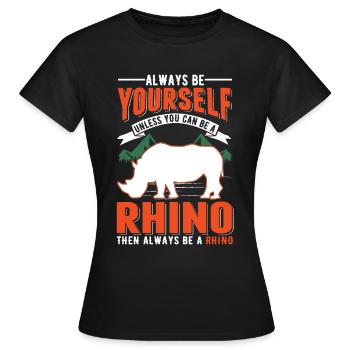 Rhinocéros Rhinocéros - T-shirt Femme - noir - Devant - AI Model Female 172 dark (172cm)