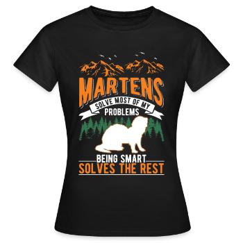 Martre Cadeau Vison Blaireau Arbre Martre - T-shirt Femme - noir - Devant - AI Model Female 172 dark (172cm)