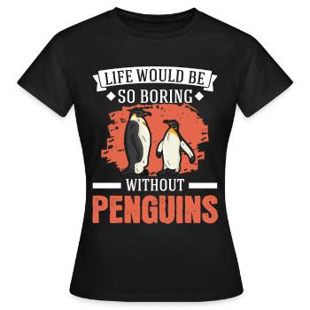 Penguin Gift Penguin - Women's T-Shirt - black - Front - AI Model Female 172 dark (172cm)