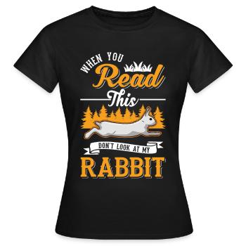 Rabbit Rabbit Rabbit Rabbit - Women's T-Shirt - black - Front - AI Model Female 172 dark (172cm)