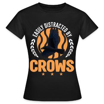 Facilement distrait par Crows Crow Raven Raven Crow - T-shirt Femme - noir - Devant - AI Model Female 172 dark (172cm)