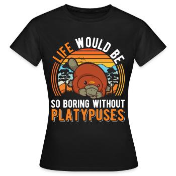 Ornithorynque Cadeau Ornithorynque - T-shirt Femme - noir - Devant - AI Model Female 172 dark (172cm)