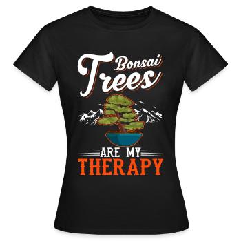 Les bonsaïs sont mon bonsaï de thérapie - T-shirt Femme - noir - Devant - AI Model Female 172 dark (172cm)