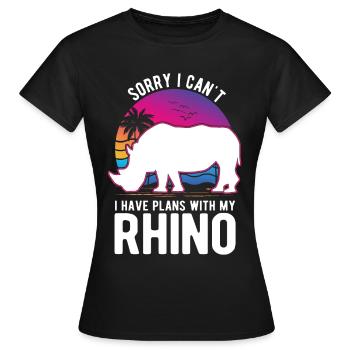 Rhinocéros Rhinocéros Rhinocéros - T-shirt Femme - noir - Devant - AI Model Female 172 dark (172cm)