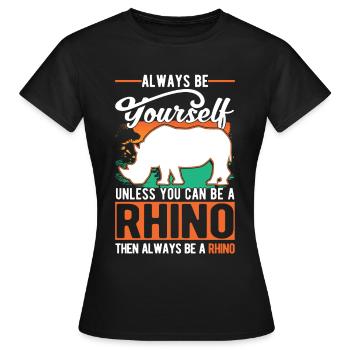 Rhinocéros Rhinocéros - T-shirt Femme - noir - Devant - AI Model Female 172 dark (172cm)