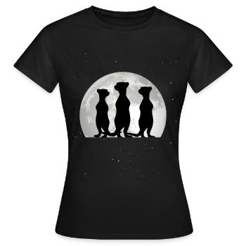 Suricate Lune Suricate - T-shirt Femme - noir - Devant - AI Model Female 172 dark (172cm)