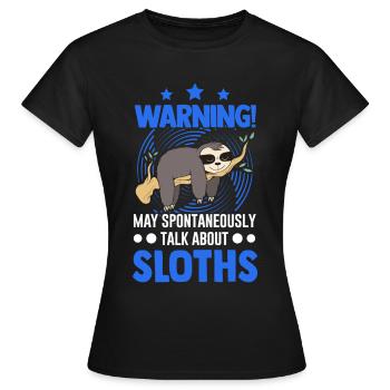 Avertissement de paresseux - T-shirt Femme - noir - Devant - AI Model Female 172 dark (172cm)