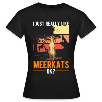 Suricate Cadeau Suricate Suricate - T-shirt Femme - noir - Devant - AI Model Female 172 dark (172cm)