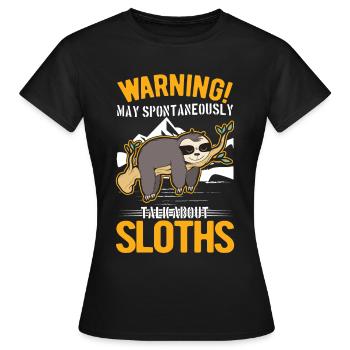Avertissement de paresseux - T-shirt Femme - noir - Devant - AI Model Female 172 dark (172cm)