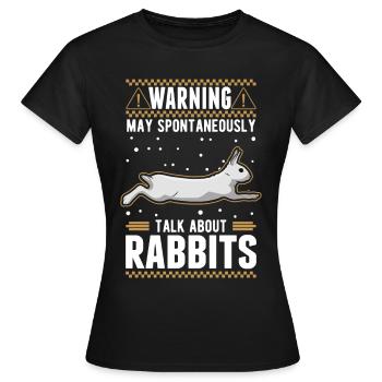 Rabbit Rabbit Rabbit - Women's T-Shirt - black - Front - AI Model Female 172 dark (172cm)