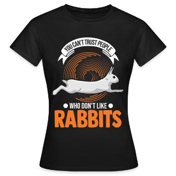 Rabbit Rabbit Rabbit - Women's T-Shirt - black - Front - AI Model Female 172 dark (172cm)
