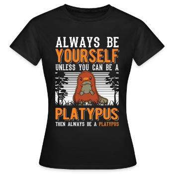 Platypus Gift Platypus - Women's T-Shirt - black - Front - AI Model Female 172 dark (172cm)