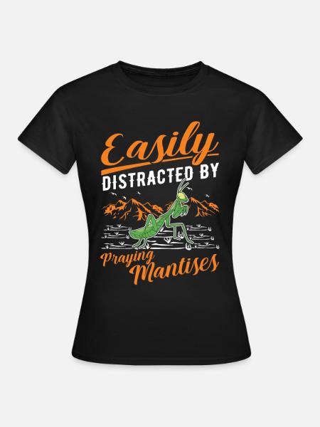 Gottesanbeterin Praying Mantis Fangschrecke - Frauen T-Shirt - Schwarz