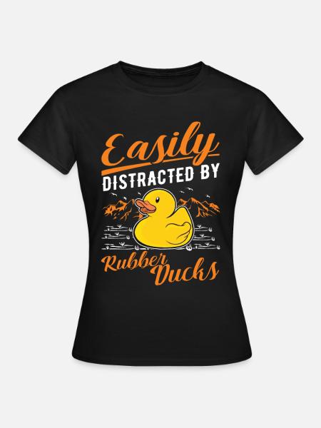 Easily distracted by Rubber Ducks Gummiente - Dame-T-shirt - sort