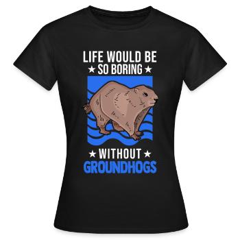 Marmotte Marmotte Marmotte de la forêt Marmotte - T-shirt Femme - noir - Devant - AI Model Female 172 dark (172cm)