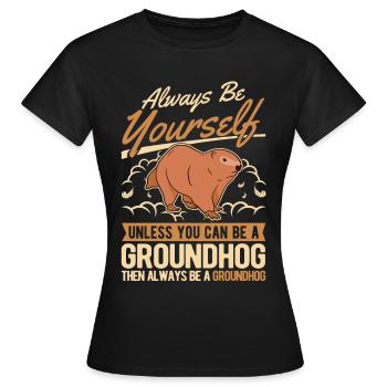 Marmotte Marmotte Marmotte de la forêt Marmotte - T-shirt Femme - noir - Devant - AI Model Female 172 dark (172cm)