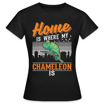 Caméléon Accueil Caméléon - T-shirt Femme - noir - Devant - AI Model Female 172 dark (172cm)