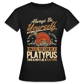 Platypus Gift Platypus - Women's T-Shirt - black - Front - AI Model Female 172 dark (172cm)