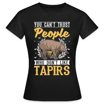 Tapir Tapir des plaines Tapirdae Tapir - T-shirt Femme - noir - Devant - AI Model Female 172 dark (172cm)