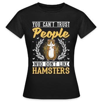 Hamster Hamster Roue Golden Hamster Hamster - T-shirt Femme - noir - Devant - AI Model Female 172 dark (172cm)