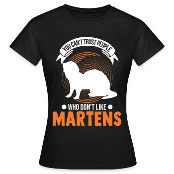 Martre Cadeau Vison Blaireau Martre - T-shirt Femme - noir - Devant - AI Model Female 172 dark (172cm)