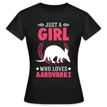 Aardvark Girl Aardvark - Women's T-Shirt - black - Front - AI Model Female 172 dark (172cm)