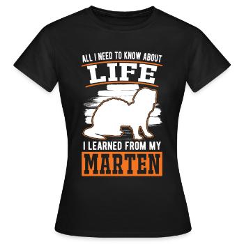 Martre Cadeau Vison Blaireau Martre - T-shirt Femme - noir - Devant - AI Model Female 172 dark (172cm)