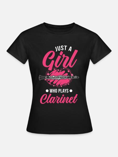 Klarinette Mädchen Klarinettistin - Frauen T-Shirt - Schwarz