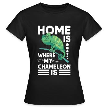 Caméléon Accueil Caméléon - T-shirt Femme - noir - Devant - AI Model Female 172 dark (172cm)