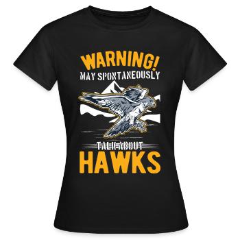 Warnung Falke Falkner Turmfalke Falknerei Falkner - Frauen T-Shirt - Schwarz - Vorne - AI Model Female 172 dark (172cm)