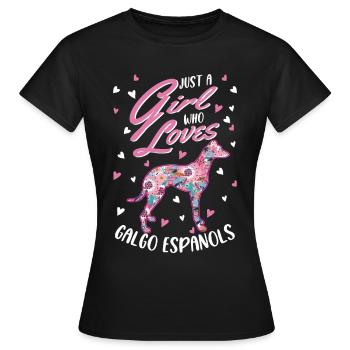Galgo Espanol Fille Lévrier espagnol Galgo - T-shirt Femme - noir - Devant - AI Model Female 172 dark (172cm)