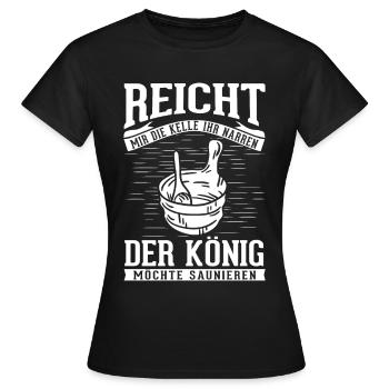 Sauna König Saunieren Saunagänger - Frauen T-Shirt - Schwarz - Vorne - AI Model Female 172 dark (172cm)