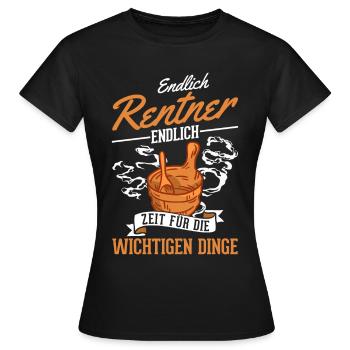 Sauna Rentner Saunieren Opa Saunagänger - Frauen T-Shirt - Schwarz - Vorne - AI Model Female 172 dark (172cm)