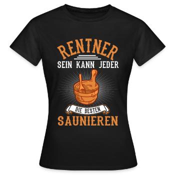 Sauna Opa Saunieren Saunamesiter Saunagänger - Frauen T-Shirt - Schwarz - Vorne - AI Model Female 172 dark (172cm)
