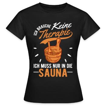 Sauna Therapie Saunameister Saunagänger - Frauen T-Shirt - Schwarz - Vorne - AI Model Female 172 dark (172cm)