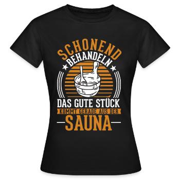 Sauna Saunieren Saunagänger - Frauen T-Shirt - Schwarz - Vorne - AI Model Female 172 dark (172cm)